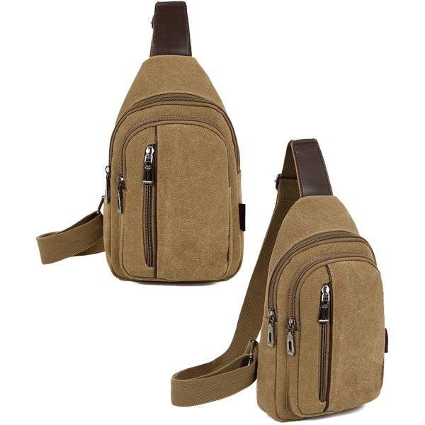 Crossbody Canvas Sling Bag Backpack with Adjustable Strap