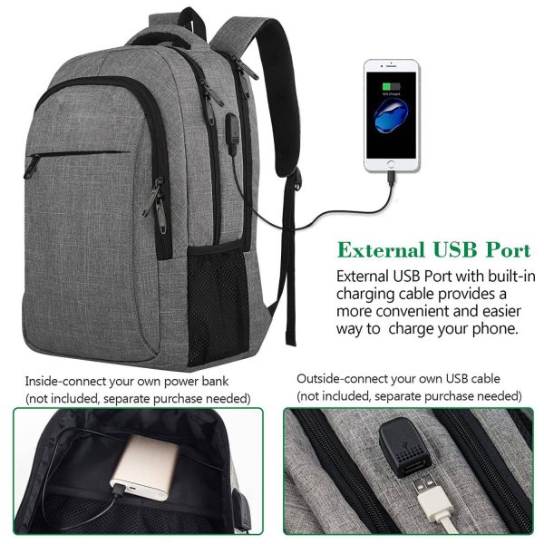 Business Anti Theft Laptop Backpack with USB Charging Port - Image 5
