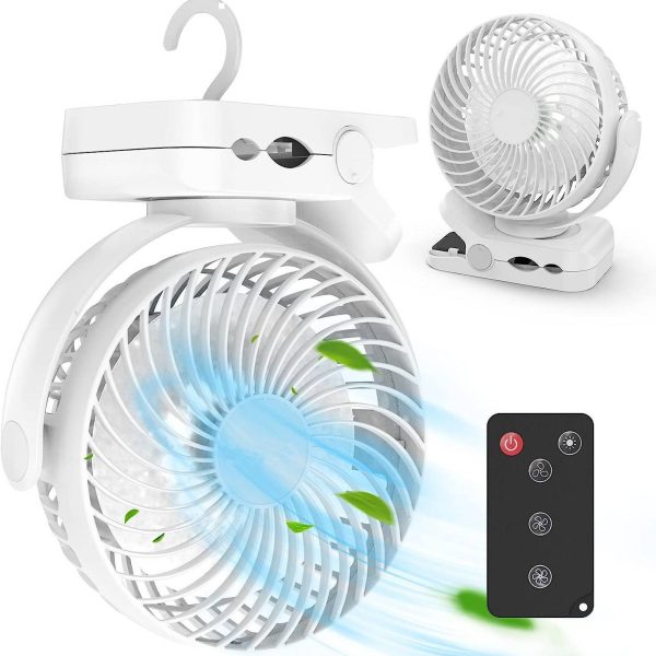 Portable Camping Rechargeable Fan with LED Lantern