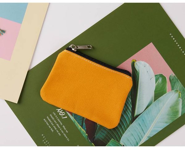 Cotton Canvas Coin Bag Wallet - Image 9