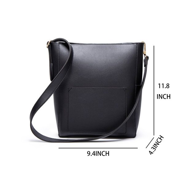 PU Simple vintage bucket tote cross-body bag - Image 4