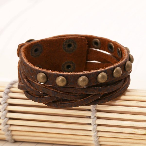 PU Vintage pebbled weave bracelet - Image 2