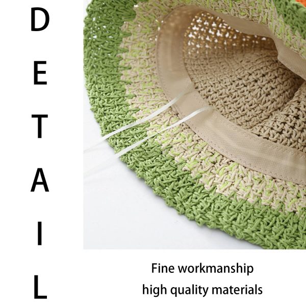 Jute Hand-woven sunscreen fisherman hat - Image 5