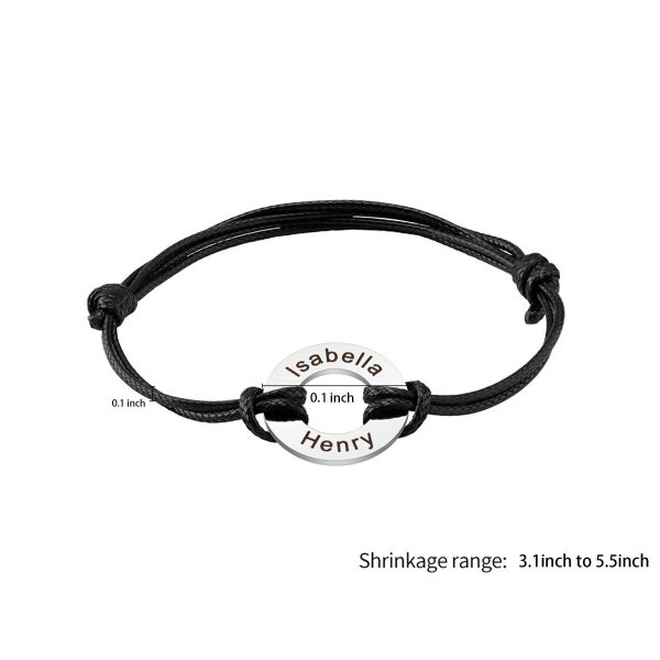 Circular engraved leather bracelet - Image 3