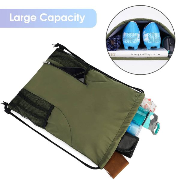 Sports Gym Water Resistant Drawstring Backpack for Women Men - Image 4