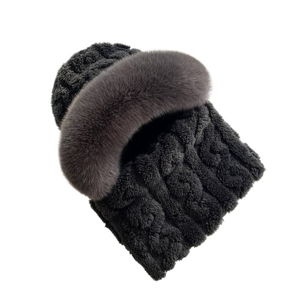 Windproof Plush Hat w/ Winter Neck Scarf Warmer - Image 3