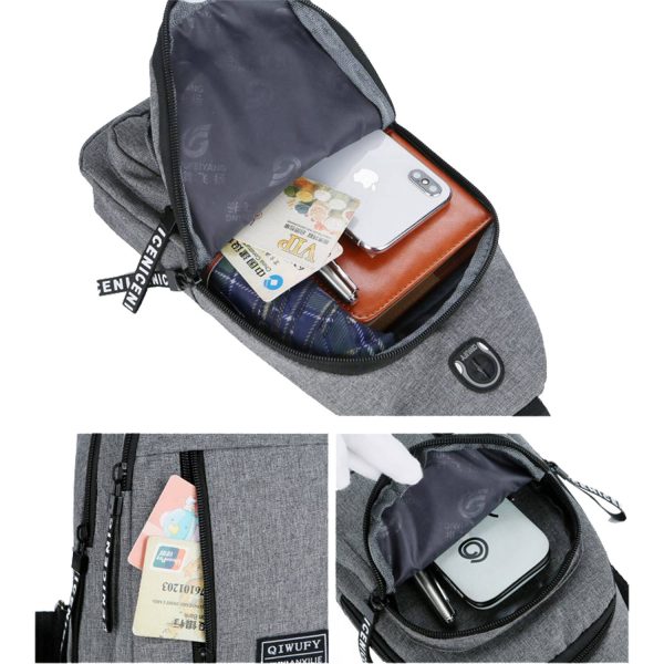 Small Water Resistan Crossbody Waist Bag With Earphone Hole - Image 5