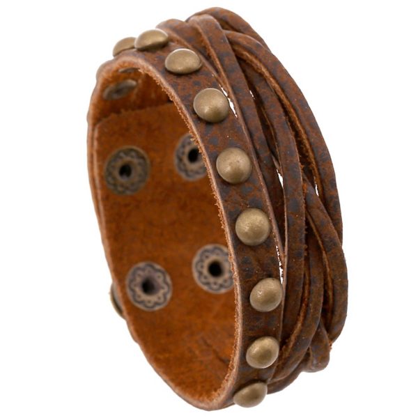 PU Vintage pebbled weave bracelet
