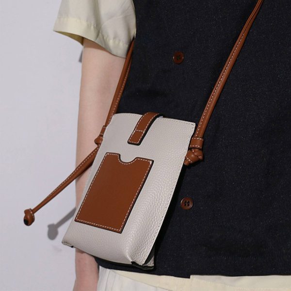 Genuine Leather Simple shoulder cross-body pouch bag - Image 4