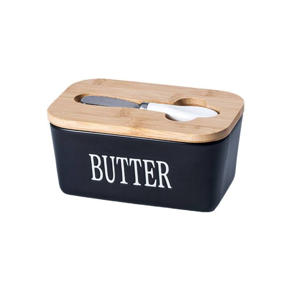 Large Butter Dish with Lid and Knife