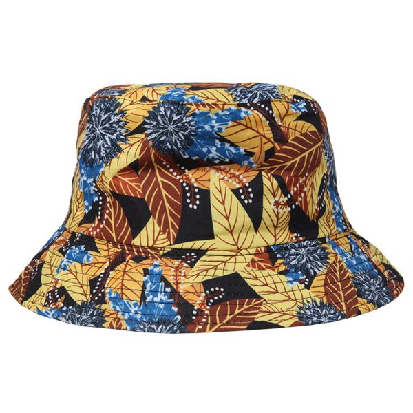 Polyester Bucket hat with tropical foliage pattern - Image 4
