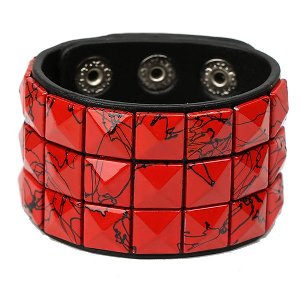 PU Multi-color square nail bracelet - Image 2