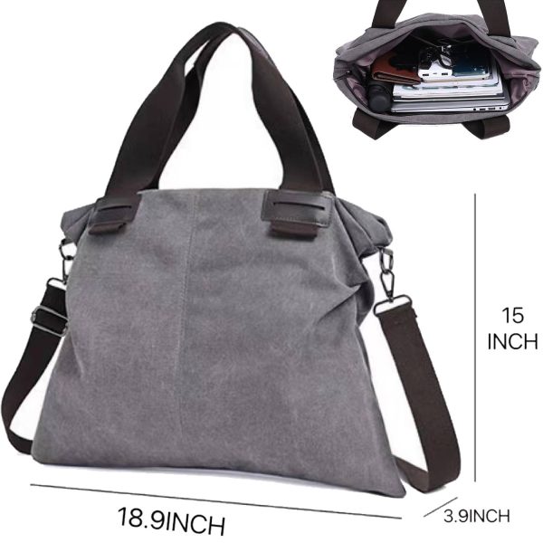Women's Canvas Tote Bag Vintage Shoulder Crossbody - Image 7