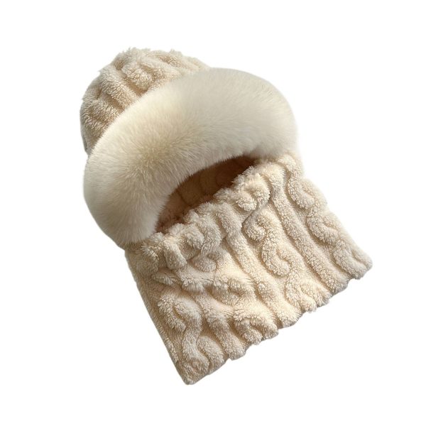 Windproof Plush Hat w/ Winter Neck Scarf Warmer - Image 5