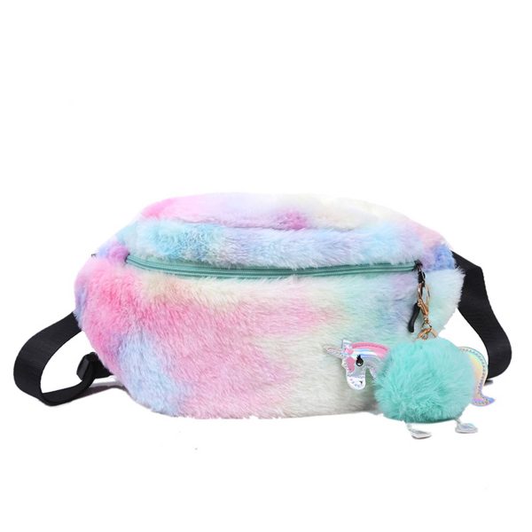 Cotton Stylish and versatile dyed plush belt chest bag - Image 2