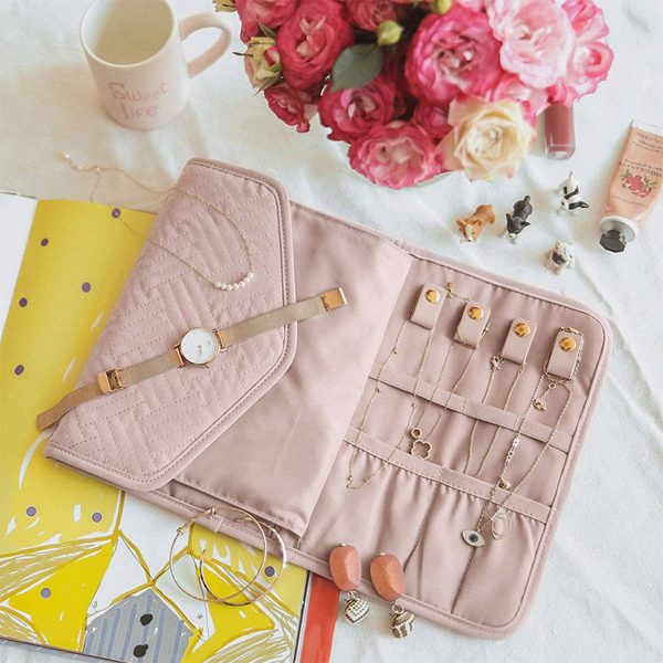 Travel Jewelry Organizer Roll Foldable Case - Image 7