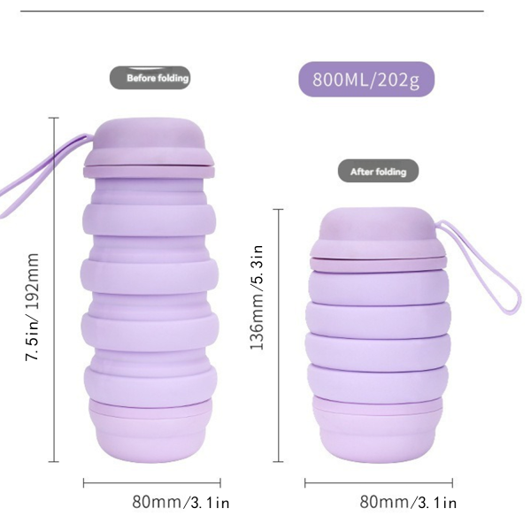 27oz Portable Collapsible Silicone Sports Water Bottle - Image 7
