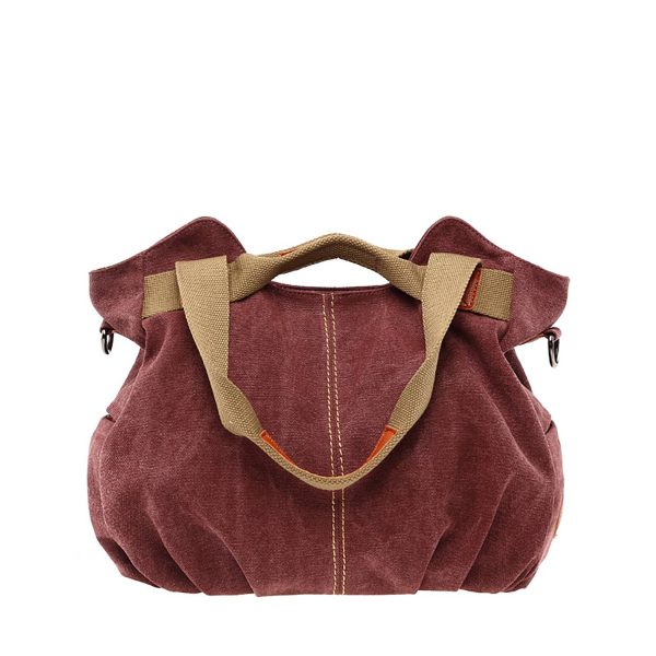 Vintage Shell-Shaped Canvas Shoulder & Tote Bag - Image 6