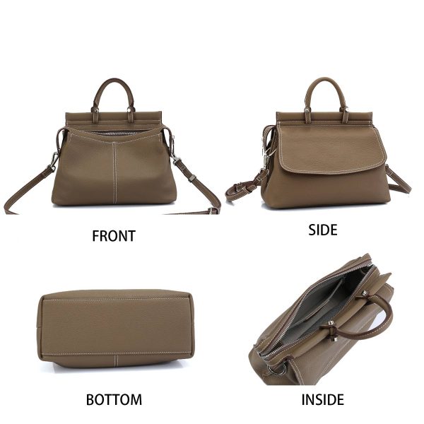 Genuine Leather Fashionable Large Crossbody Tote Bag - Image 5