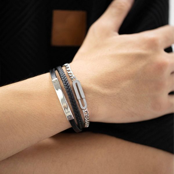 Multi layer woven leather bracelet - Image 5
