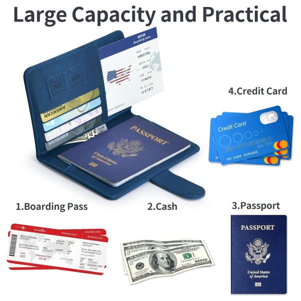 Rfid Anti-Theft Pu Leather Stylish Travel Passport Holder - Image 8