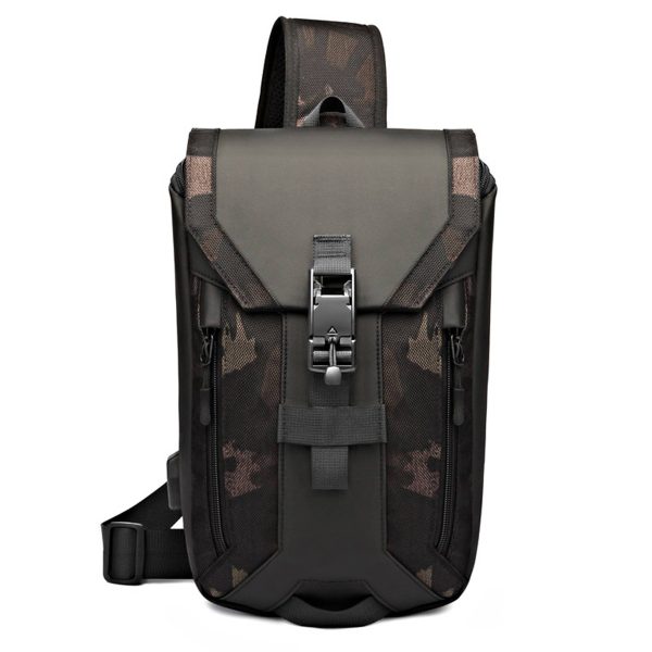 Oxford Waterproof Crossbody Sling Bag With USB Charging Port - Image 2
