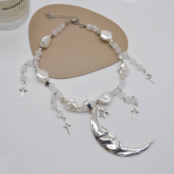 Alloy Premium moon pearl tassel necklace - Image 4