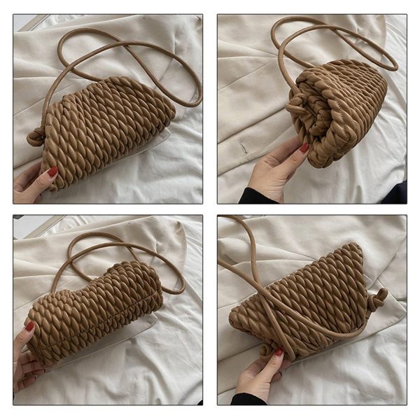PU Crossbody Purse Quilted Clutch Handbag for Women - Image 3