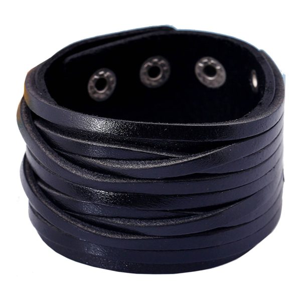 PU Punk wide-skin woven bracelet