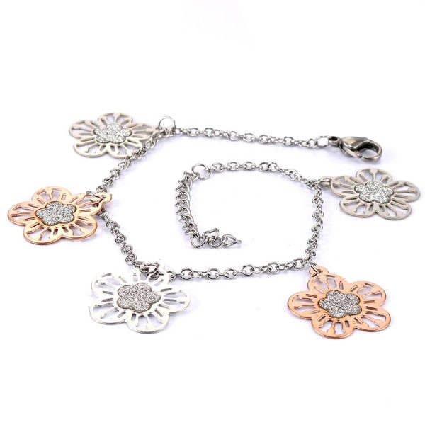 Alloy Fashionable floral openwork bracelet - Image 2