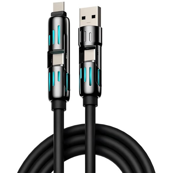 240W 4-in-1 Fast Charging Cable with LED – TPE Material - Image 5