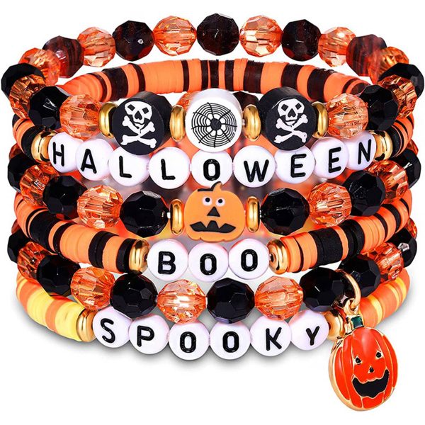 Acrylic Plastic Skull Halloween soft pottery bracelet - Image 4
