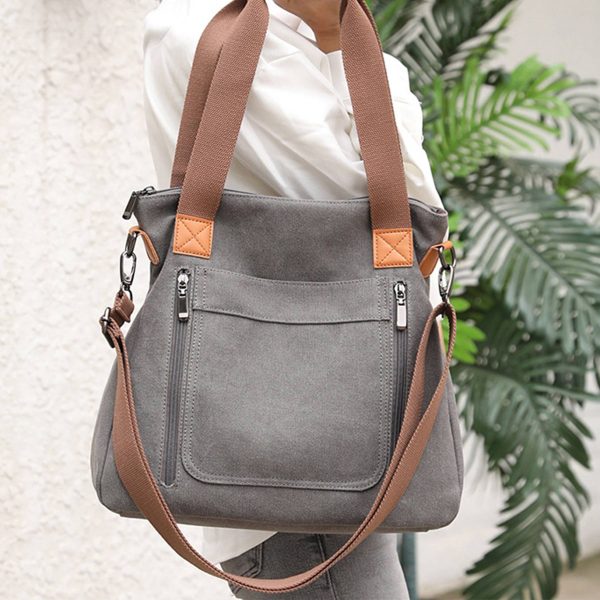 Canvas Multi-pocket Tote Bag - Image 6