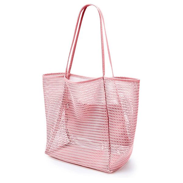 Polyester Casual Beach Mesh Tote Bag - Image 6