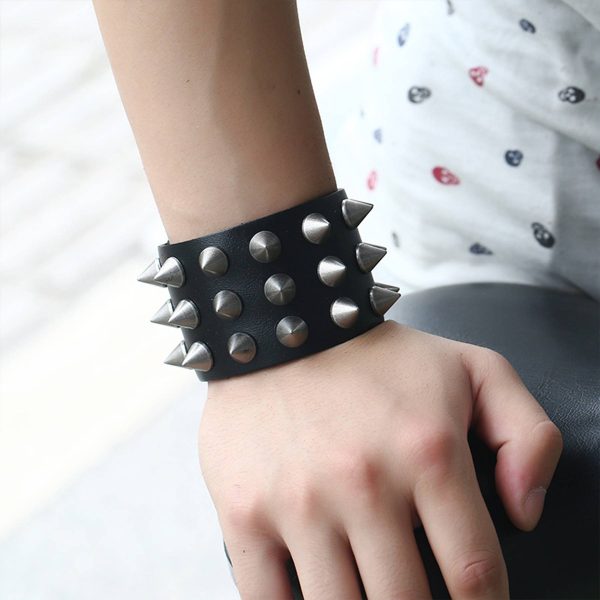 PU Punk hipster bracelet for men - Image 2