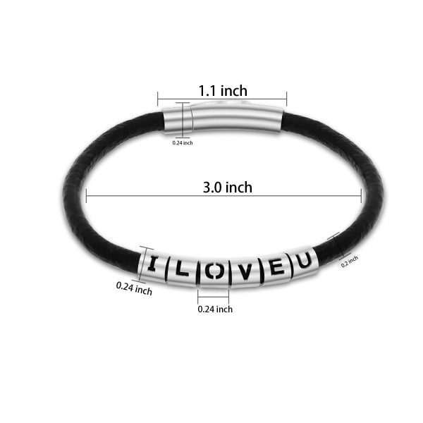Letter Leather Rope Bracelet for Men - Image 2