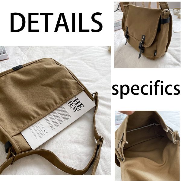 Canvas Large capacity vintage postman shoulder bag - Image 6