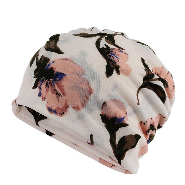 Women's Soft Stylish Acrylic Caps w/ Floral Print - Image 3