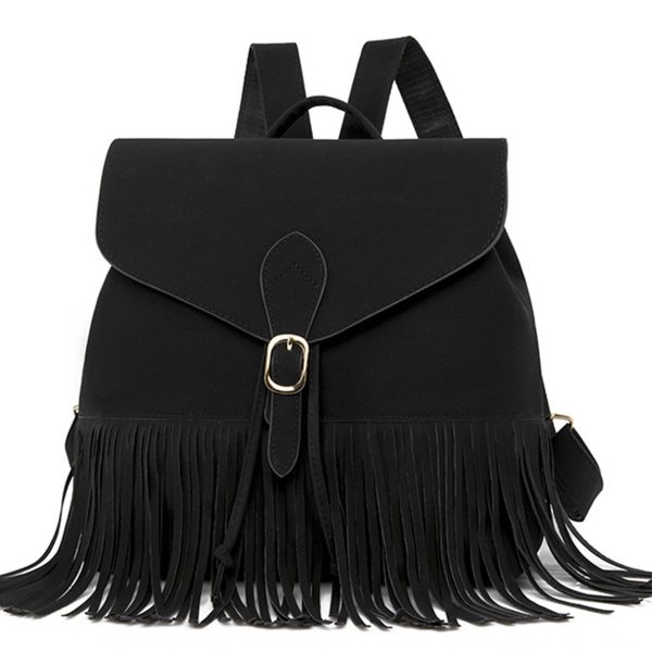 Tassel PU Leather Backpack for Women