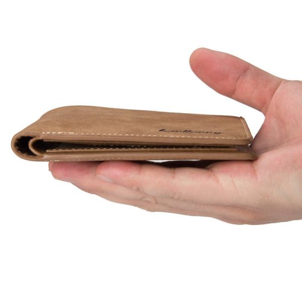 PU Leather Mens Slim Wallet with Money Clip - Image 3
