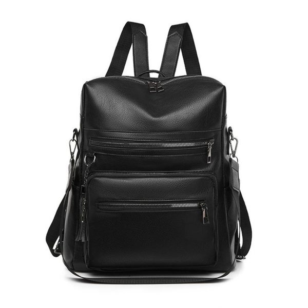 Womens Purse PU Leather Large Travel Backpack - Image 2