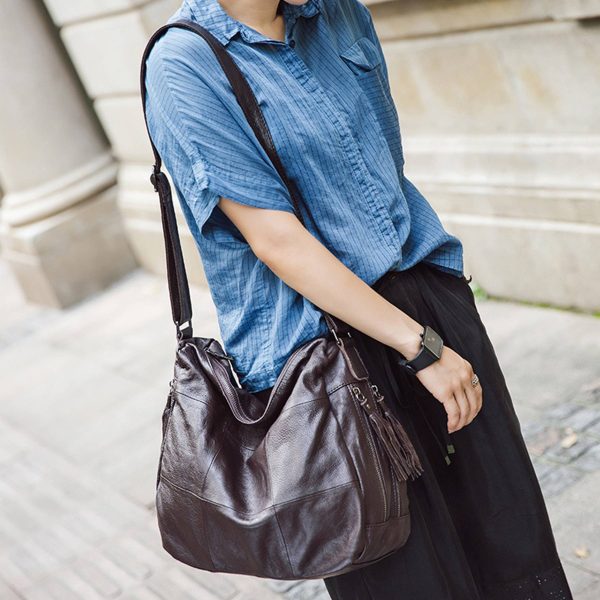 Genuine leather Hobo Purse Shoulder Bags for Women - Image 3