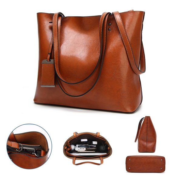 Leather Tote Bag for Women - Image 5