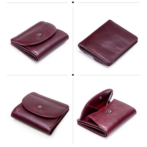 Leather Slim Bifold Purse Card Holder Wallets Women - Image 9