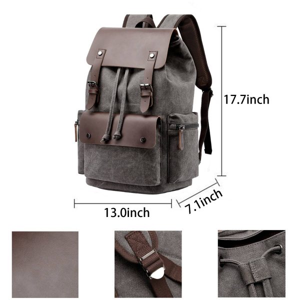 Men‘s Canvas Vintage travel Laptop Backpack - Image 8