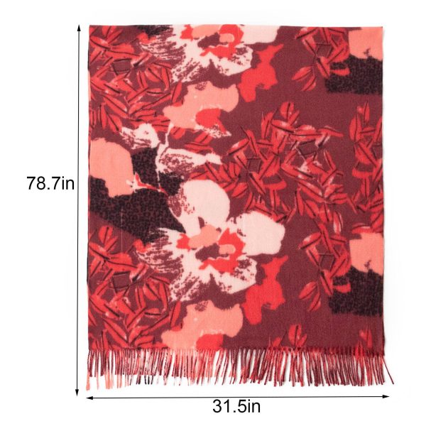 Women's Thickened Polyester Tie-Dye Scarf w/ Tassels - Image 6
