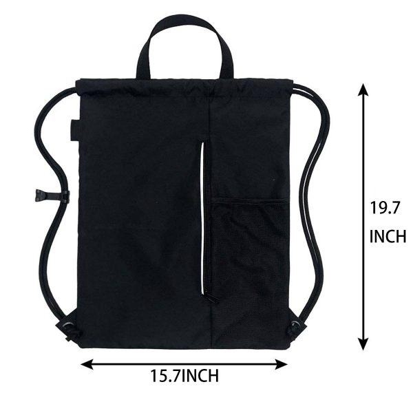 Polyester Sport Gym Sack Waterproof Drawstring Backpack Bag - Image 5