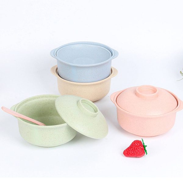 3 Piece Wheat Straw Soup Bowl Utensil Set - Image 7