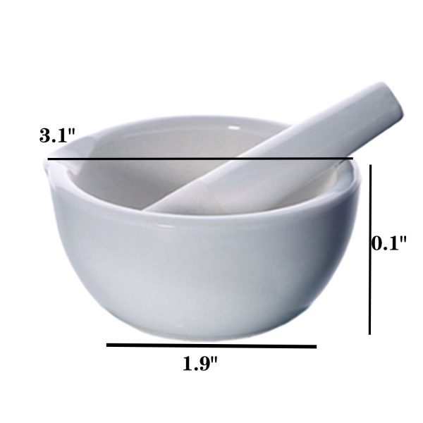 Grinding Herbs Manual Ceramic Mortar w/ Pestle - Image 3