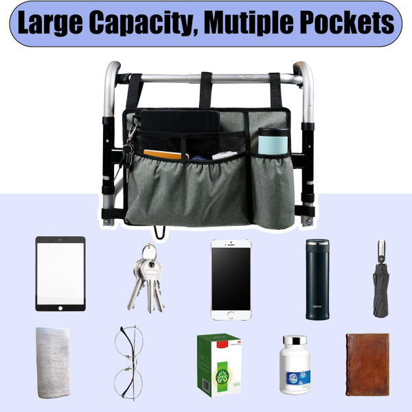 Multi-Pocket Walker Bags with Cup Holder - Image 4